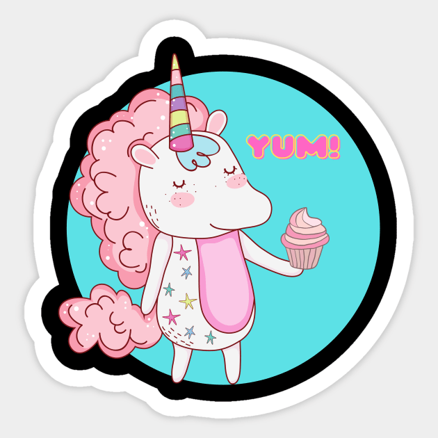 Unicorns Love Cupcakes — Yum! Sticker by nathalieaynie